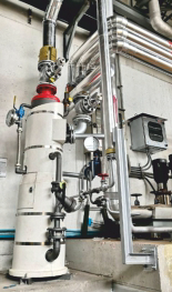 Image showing a Forbes Marshall FlashJet Pump installed inside a manufacturing plant to recovery condensate and flash steam